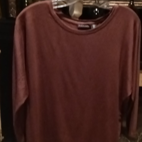 FINAL PRICE NWT TAHARI brown 3/4 sleeve blouse Size Small - Picture 3 of 5